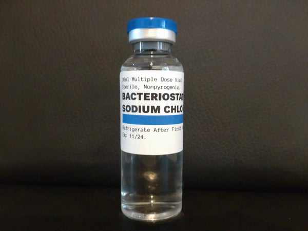 10 x 30ml Bacteriostatic Sodium Chloride 0.9%. Bacteriostatic-Water-UK