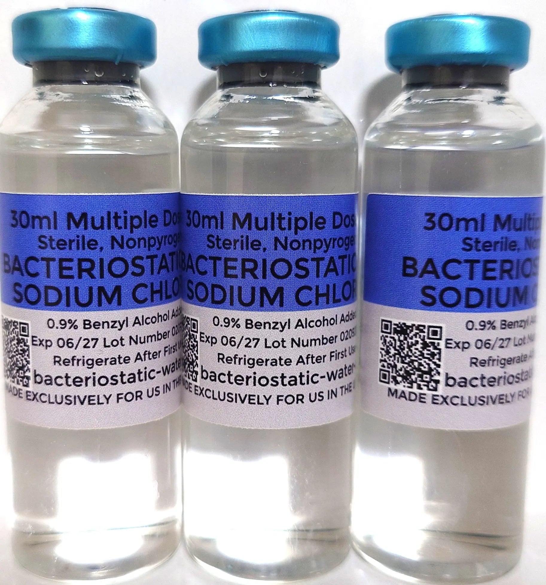 10 x 30ml Bacteriostatic Sodium Chloride 0.9%. Bacteriostatic-Water-UK